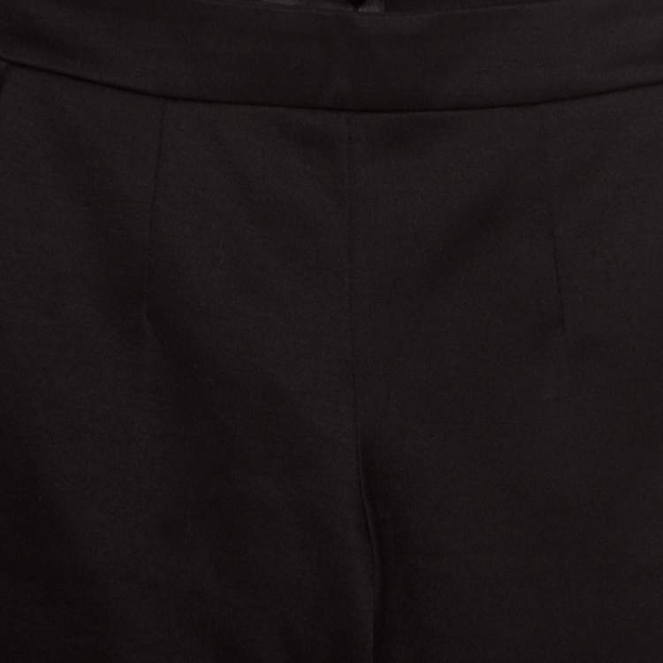 Pre Owned Emporio Armani Black Knit High Waist Tailored Pants S