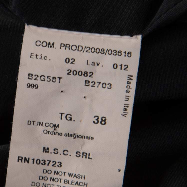 Pre Owned Emporio Armani Black Chevron Pattern Textured Jacquard Blazer S
