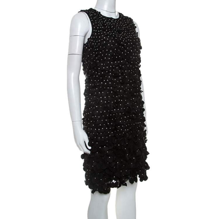 Emporio Armani Black Silk Blend Applique Detail Sleeveless Dress S Emporio  Armani | TLC