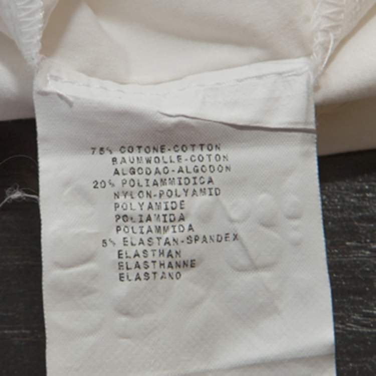 Pre Owned Emporio Armani White Cotton Blend Sleevless Button Front Top S