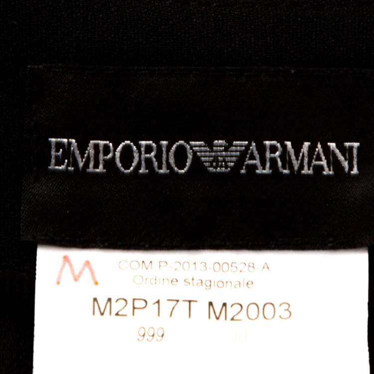 Pre Owned Emporio Armani Black Crepe Palazzo Pants S