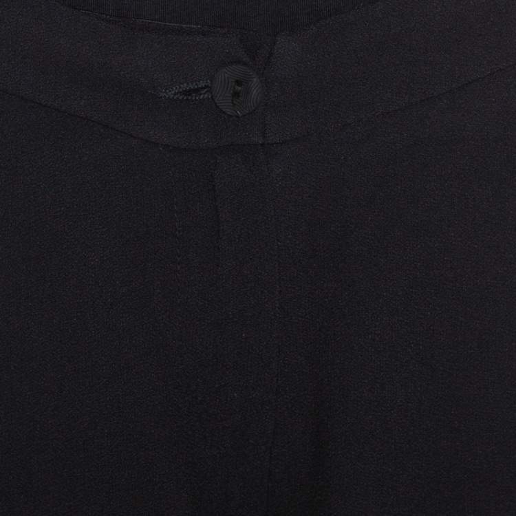 Pre Owned Emporio Armani Black Crepe Palazzo Pants S