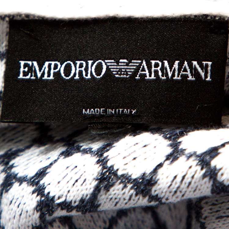 Pre Owned Emporio Armani White Knit Button Front Cardigan S