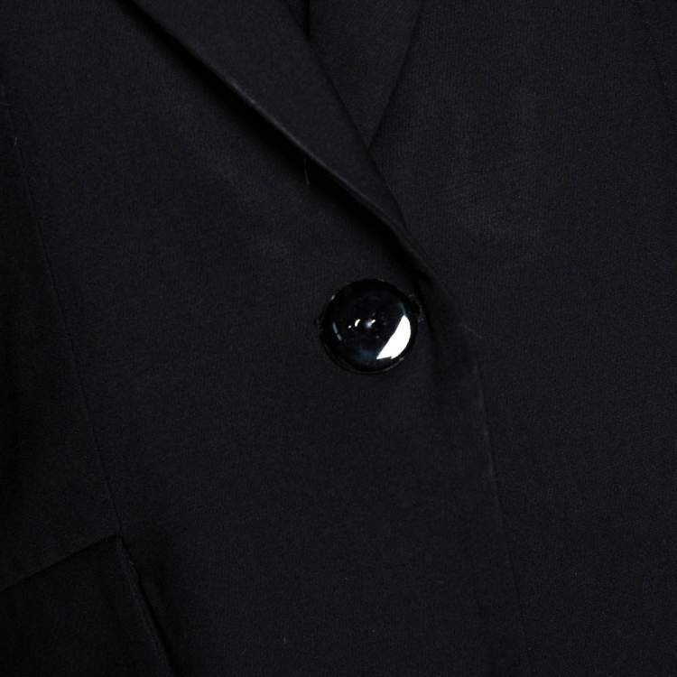 Pre Owned Emporio Armani Black Wool Single Buttoned Jacket M