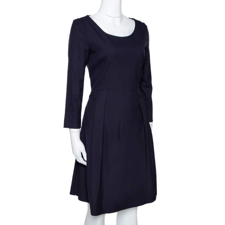 Emporio Armani Navy Blue Stretch Crepe A Line Dress M Emporio Armani | TLC