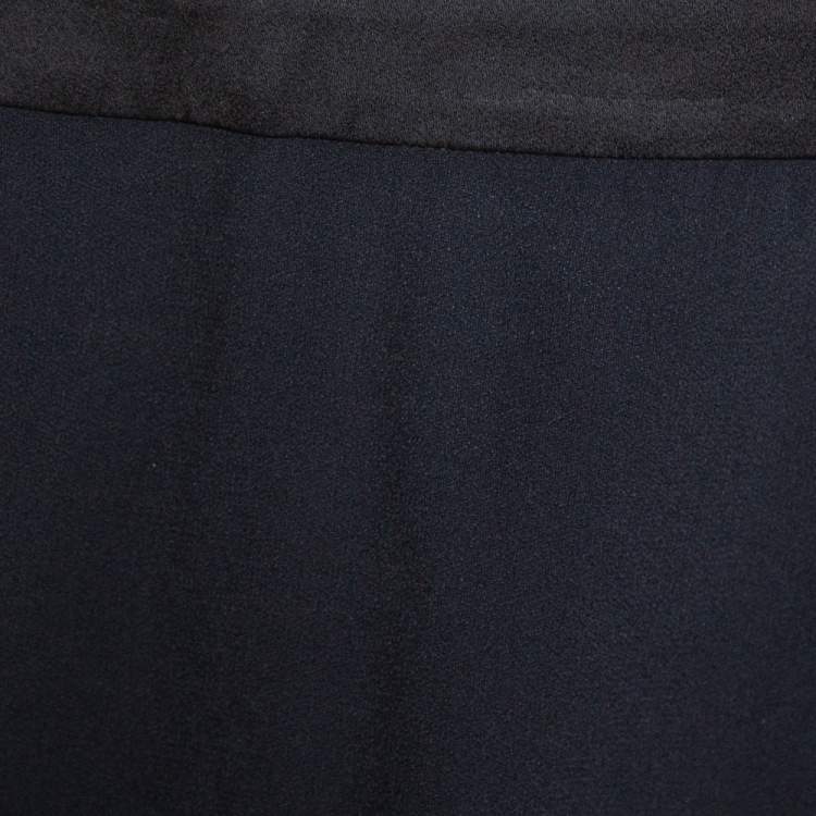 Pre Owned Emporio Armani Black Crepe Draped Knot Detail Mini Skirt S