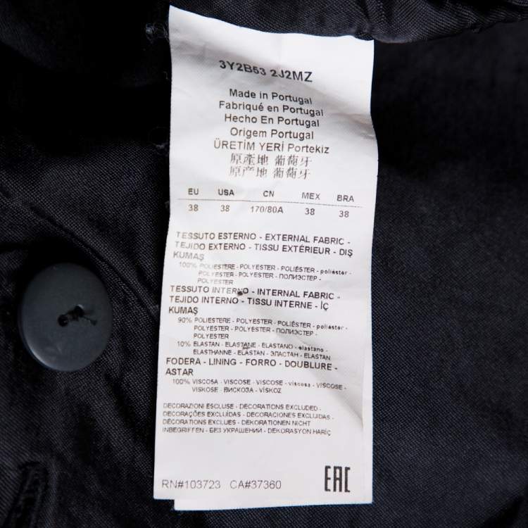 Pre Owned Emporio Armani Black Double Breasted Short Jacket S