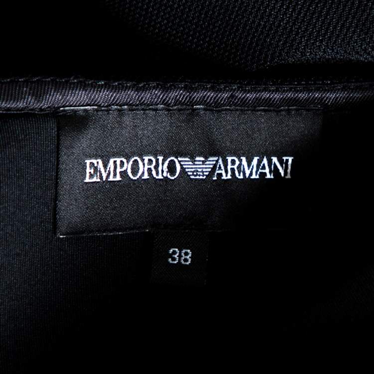 Pre Owned Emporio Armani Black Double Breasted Short Jacket S