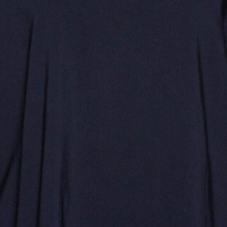 Pre Owned Emporio Armani Navy Blue Crepe Long Sleeve Blouse M 