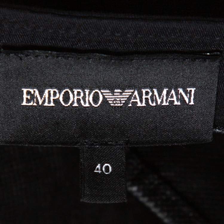 Pre Owned Emporio Armani Black Stretch Jersey Pencil Skirt S