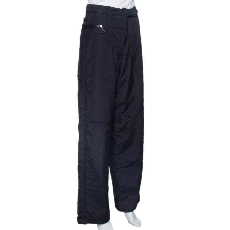Pre Owned Emporio Armani Black Padded High Waist Technical Pants M