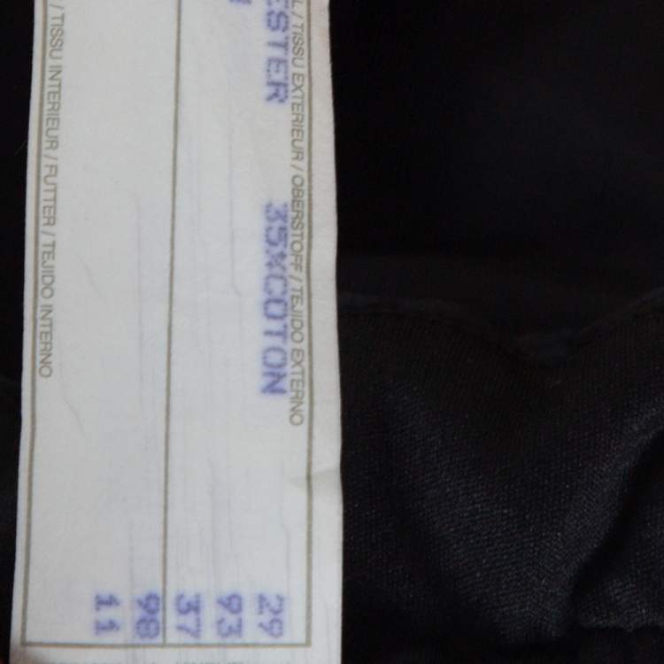 Pre Owned Emporio Armani Black Padded High Waist Technical Pants M