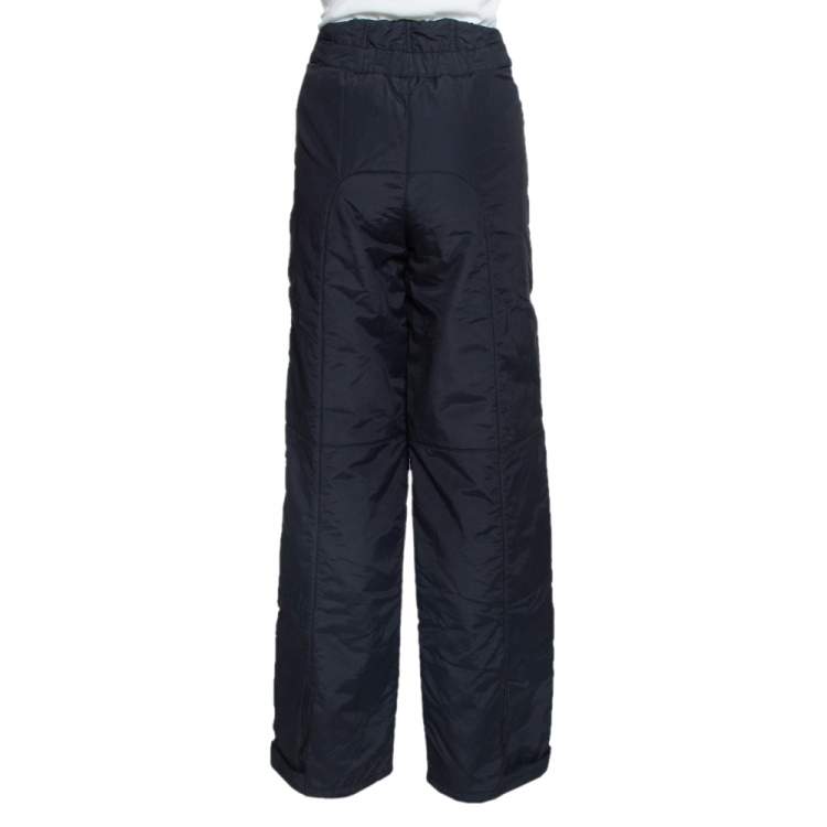 Pre Owned Emporio Armani Black Padded High Waist Technical Pants M