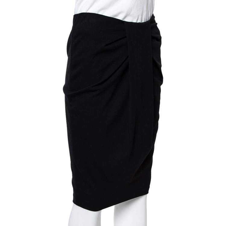 Emporio Armani Black Jersey Pleat Front Pencil Skirt S Emporio Armani | TLC
