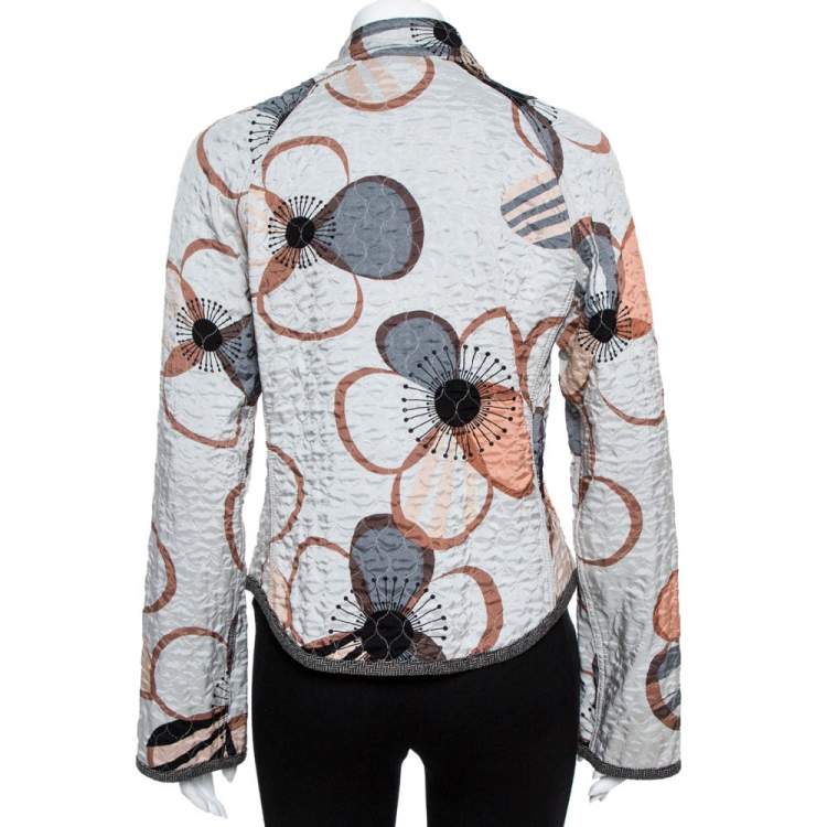 Pre Owned Emporio Armani Multicolor Floral Print Quilted Jacket L