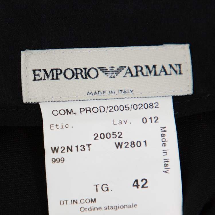 Pre Owned Emporio Armani Black Velvet Tiered Short Skirt M