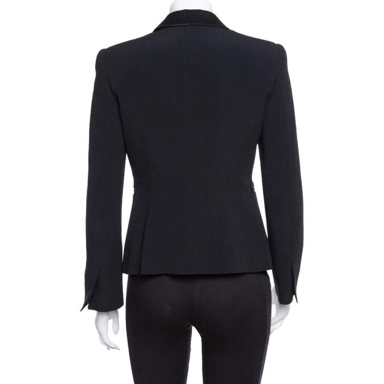 مملوكة مسبقًا Emporio Armani Black Crepe Double Breasted Jacket S