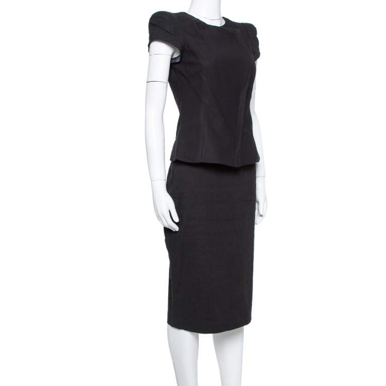 Emporio Armani Black Stretch Linen Skirt Suit Set S Emporio Armani | TLC