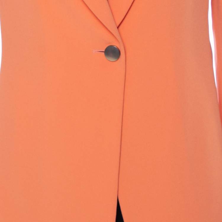 مملوكة مسبقًا Emporio Armani Orange Crepe Sheer Paneled Detail Blazer M