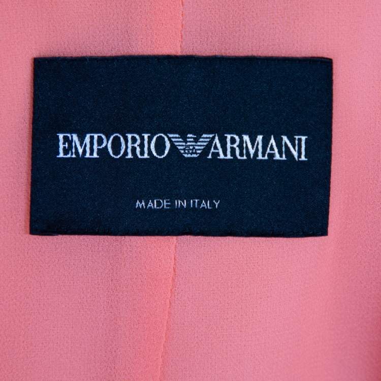 مملوكة مسبقًا Emporio Armani Orange Crepe Sheer Paneled Detail Blazer M