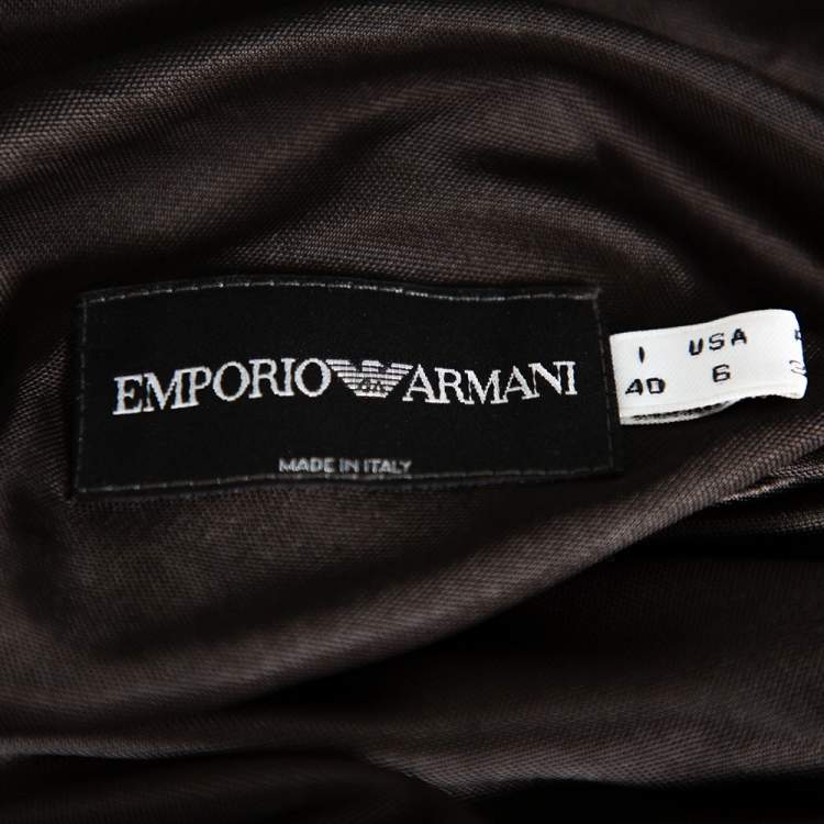 مملوكة مسبقًا Emporio Armani Black Jersey Button Detail Oversized Top S