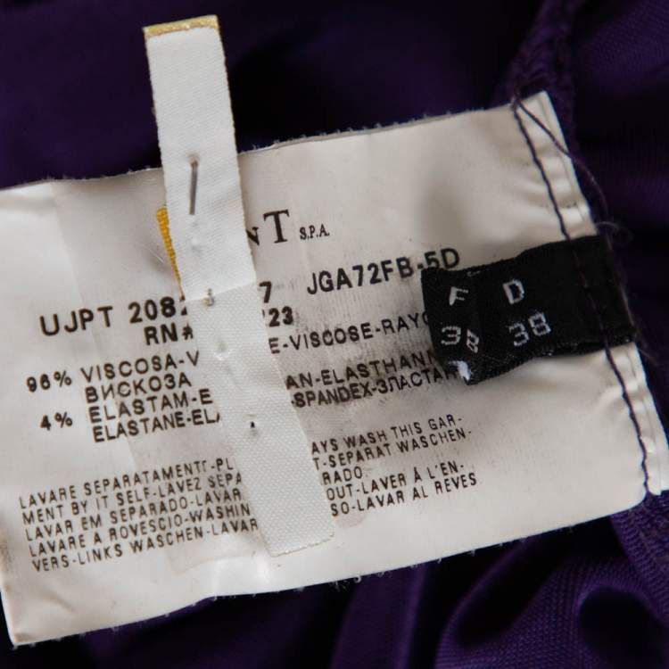 Pre Owned Emporio Armani Purple Knit Sleeveless Shift Dress M