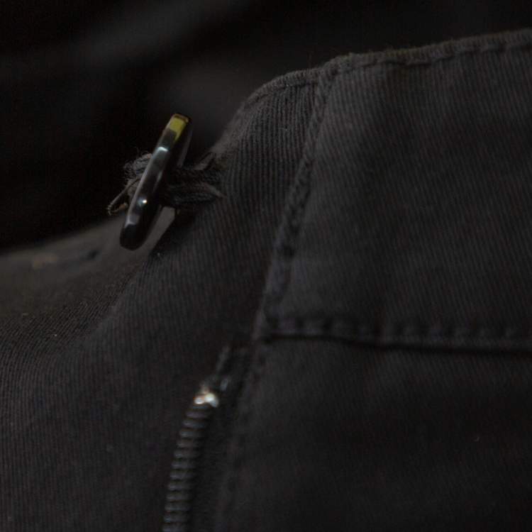 Pre Owned Emporio Armani Black Side Trim & Button Detail Trousers M