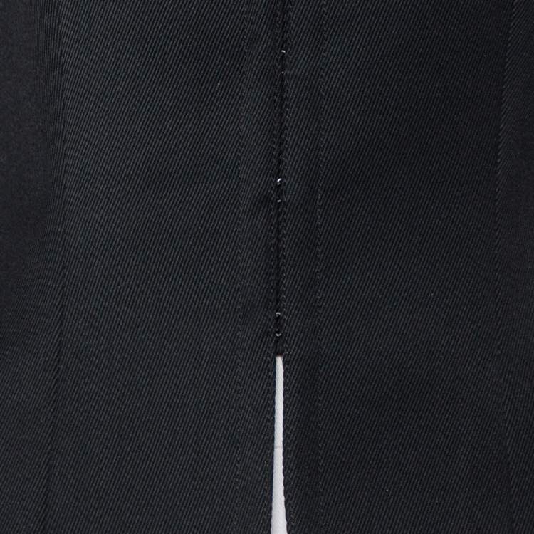 Pre Owned Emporio Armani Vintage Black Wool Hook Front Blazer M