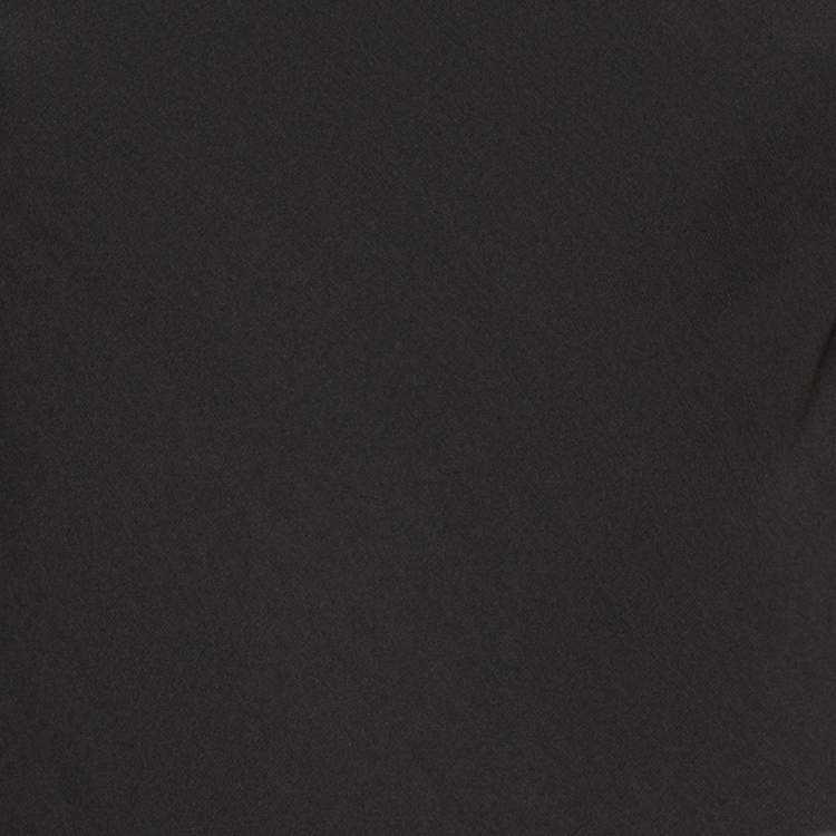 Pre Owned Emporio Armani Charcoal Grey Silk Neck Tie Detail Smocked Top S