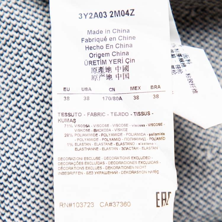 Pre Owned Emporio Armani Monochrome Patterned Knit Skater Dress S