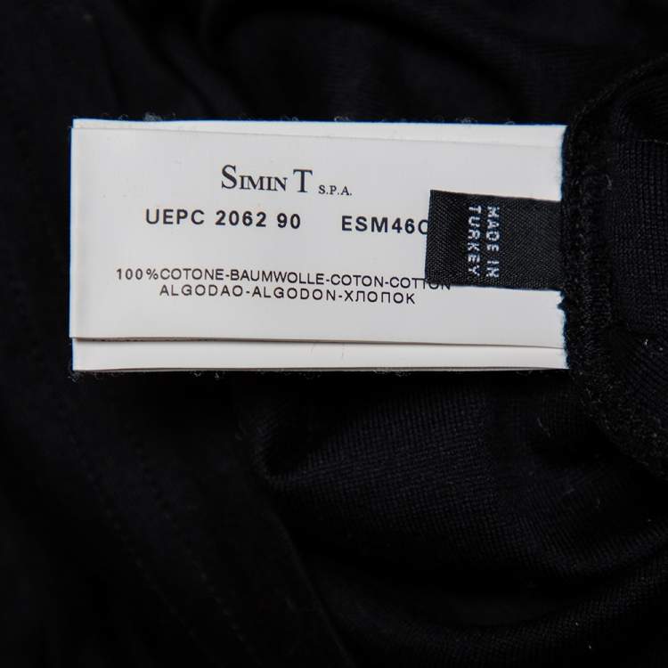 Pre Owned Emporio Armani Black Cotton Knit Roundneck Long Sleeve T-Shirt M
