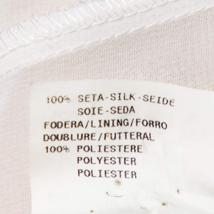 Pre Owned Emporio Armani Cream Silk Ruffle Detail Mini Dress M