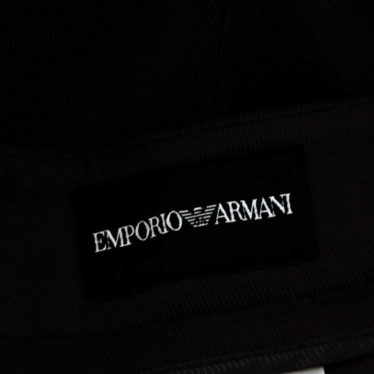 Pre Owned Emporio Armani Brown Tapered Leg Trousers S
