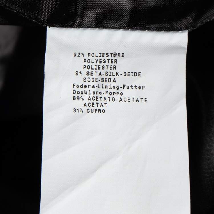 Pre Owned Emporio Armani Silver Silk Blend Zip Front Coat S