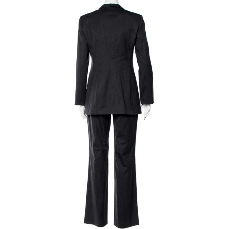Pre Owned Emporio Armani Black Wool Tailored Suit M