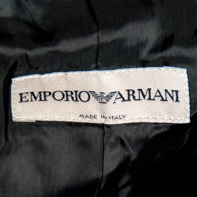 Pre Owned Emporio Armani Black Wool Tailored Suit M