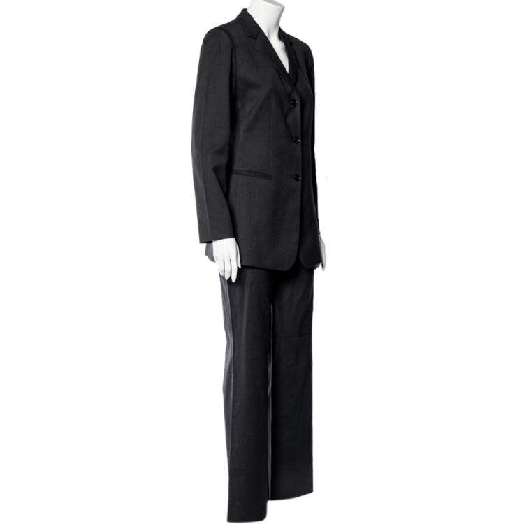 Pre Owned Emporio Armani Black Wool Tailored Suit M
