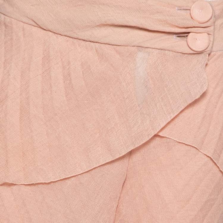 مملوكة مسبقًا Emporio Armani Pink Plisse Layered Pants M