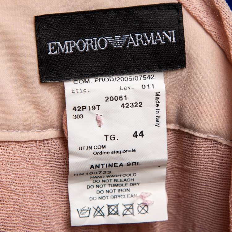 مملوكة مسبقًا Emporio Armani Pink Plisse Layered Pants M