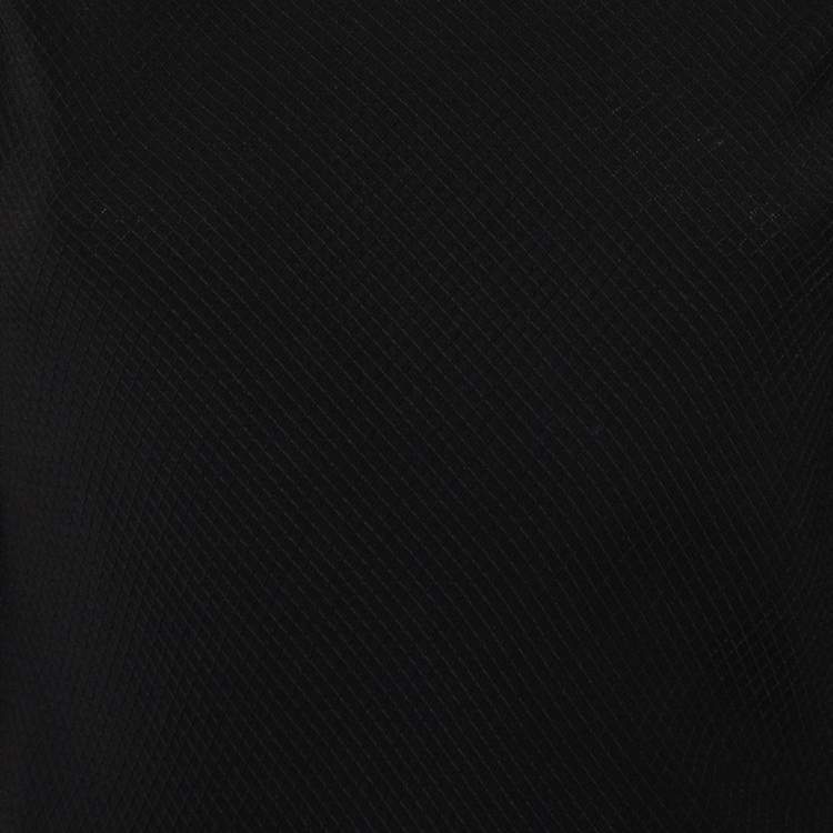 مملوكة مسبقًا Emporio Armani Black Textured Crepe Midi Dress L