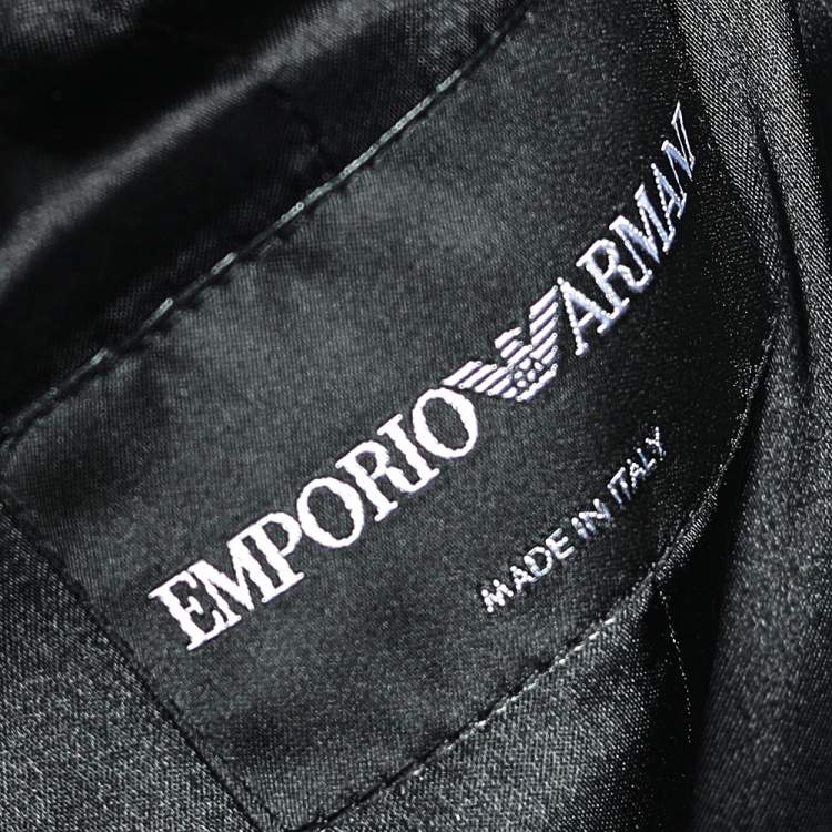 Pre Owned Emporio Armani  Black Lace Button Front Blazer M