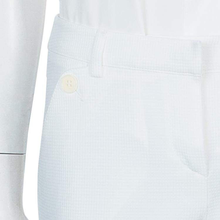 Pre Owned Emporio Armani White Straight Fit Trousers S