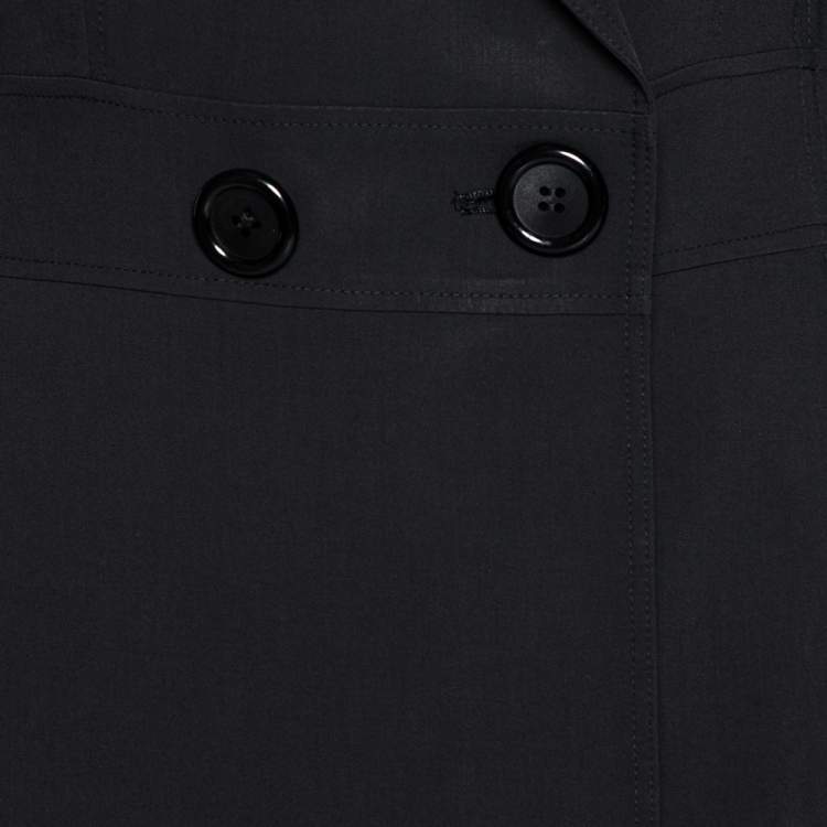 Pre Owned Emporio Armani Vintage Black Wool Belt Detailed Tailored Suit M
