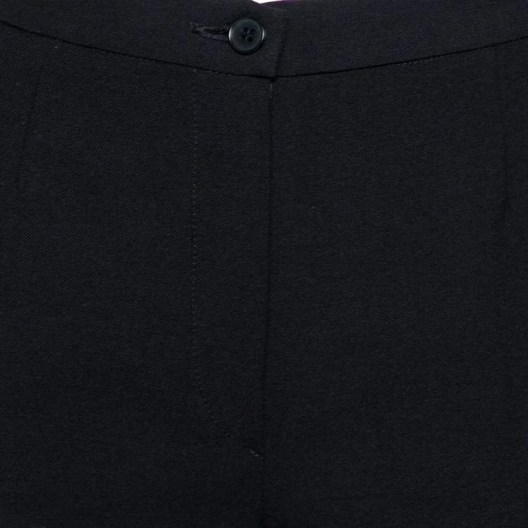 Pre Owned Emporio Armani Black Wool Flared Leg Pants S