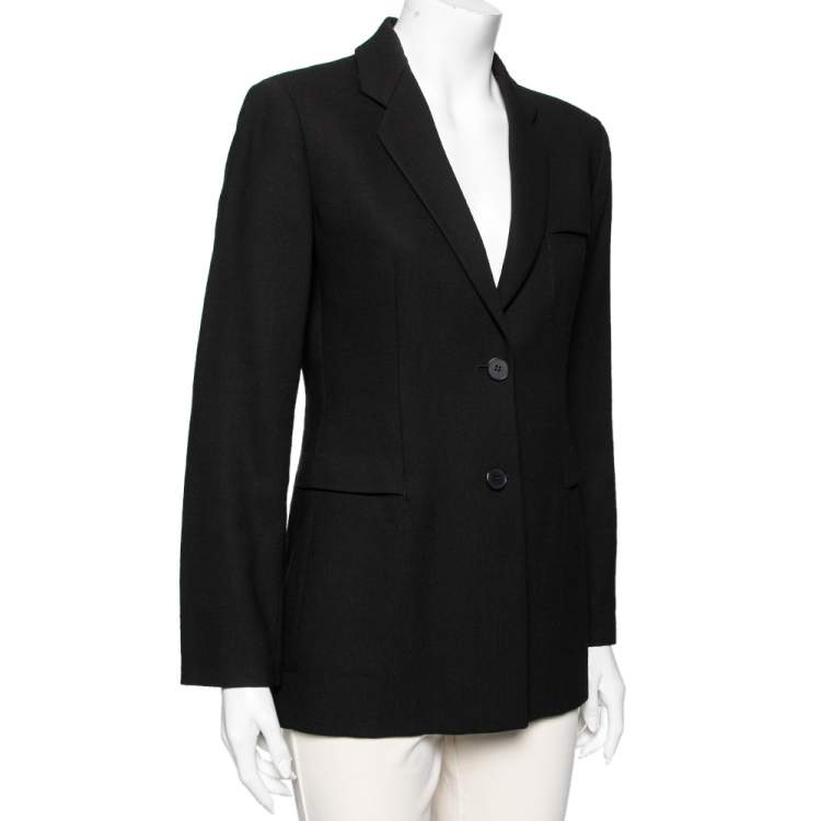 Pre Owned Emporio Armani Black Wool Single Breasted Blazer S