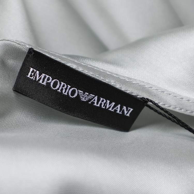 Pre Owned Emporio Armani Pale Green Silk Layered Sleeveless Button Front Top M