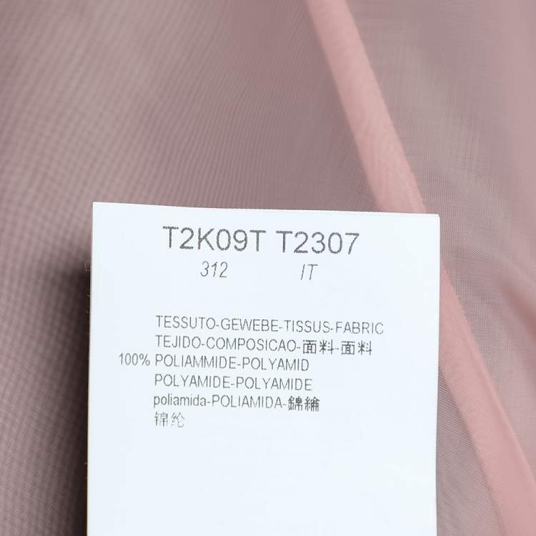 Pre Owned Emporio Armani Pink Taffeta Sheer Sleeveless Top M