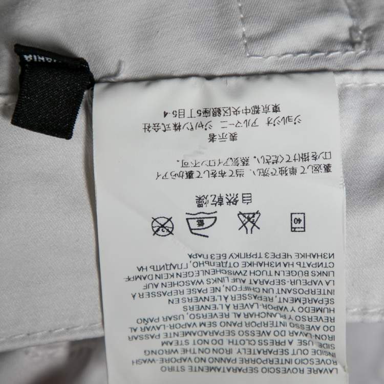 Pre Owned Emporio Armani  White Cotton Regular Fit Pants M