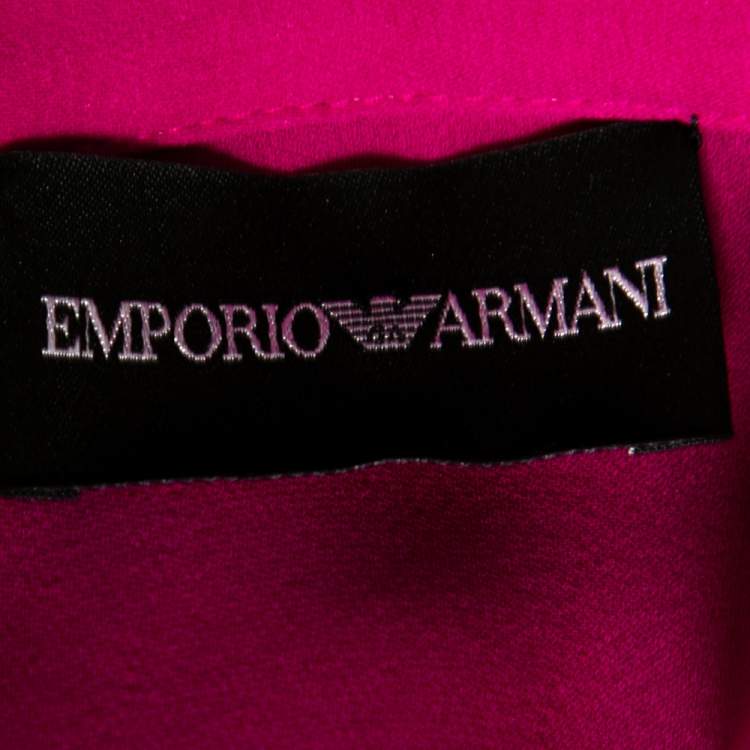 مملوكة مسبقًا Emporio Armani Purple Silk Button Front Blouse L