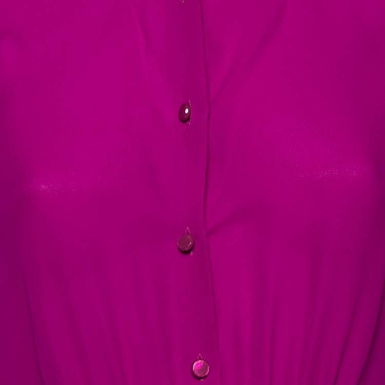 مملوكة مسبقًا Emporio Armani Purple Silk Button Front Blouse L